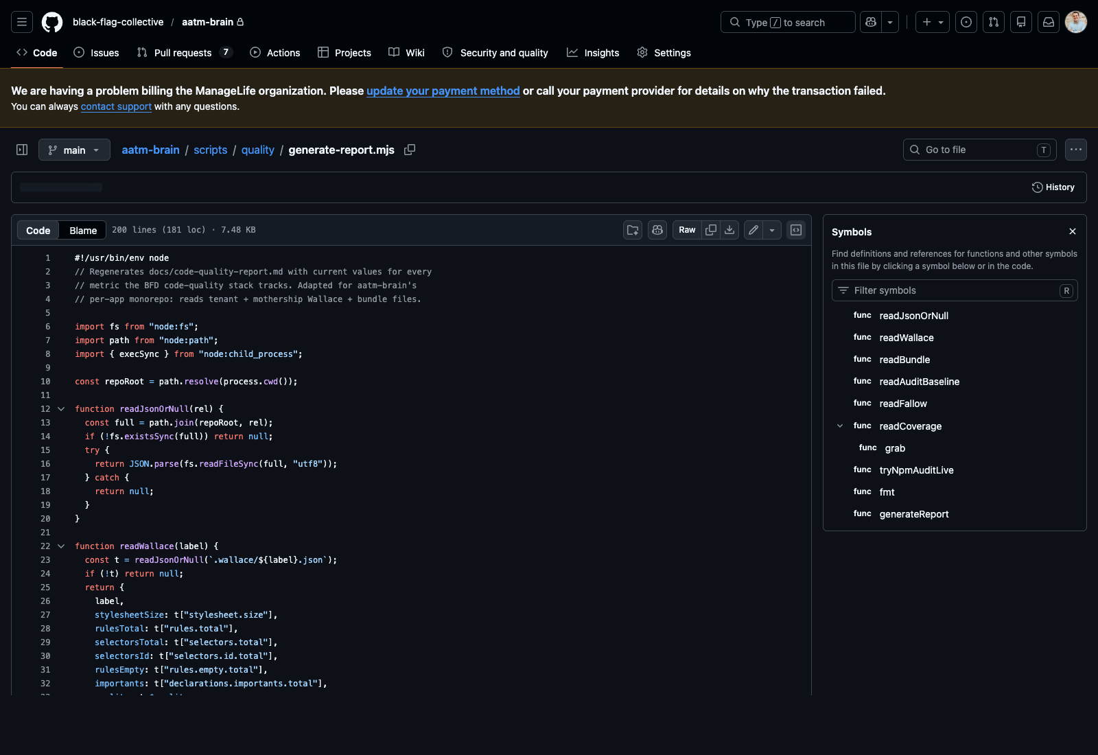 scripts/quality/generate-report.mjs source